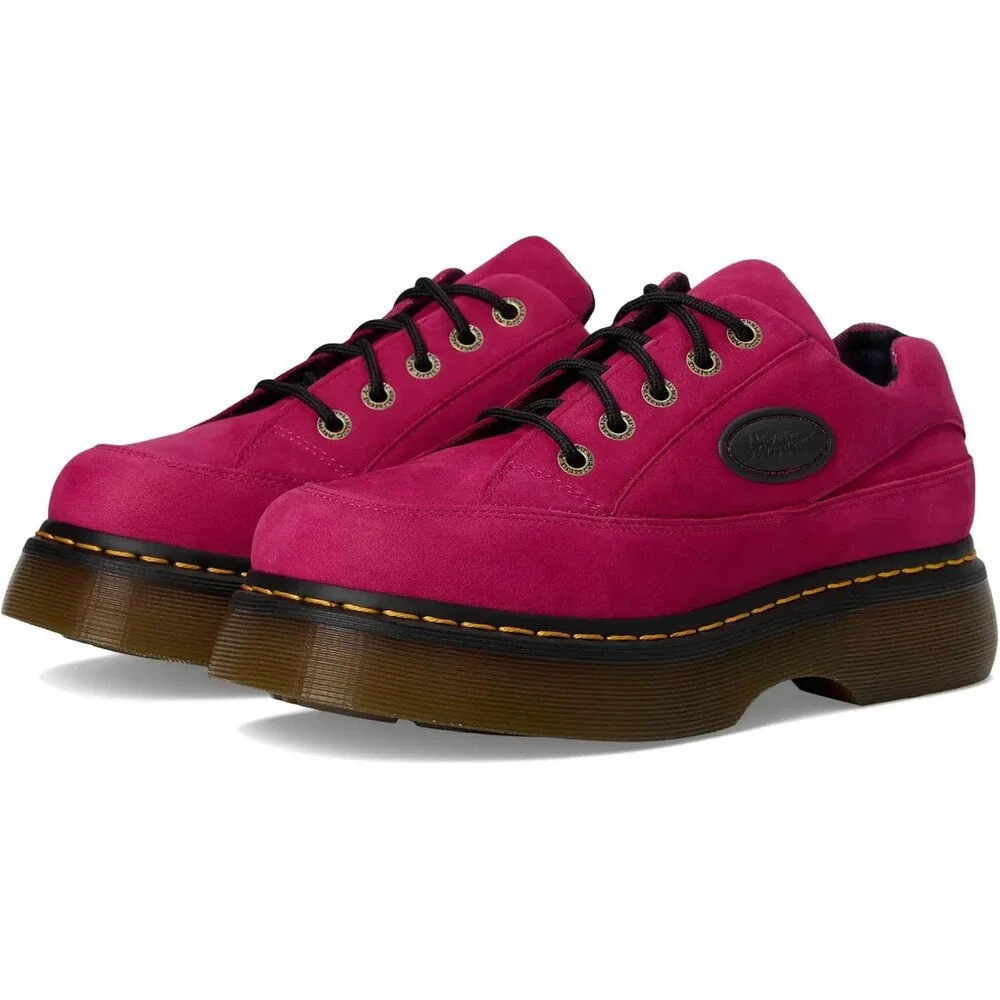 Dr Martens Women Buzz 5-Eye Suede Platform Loafer Shoes Fuschia Pink US 8 EU 39